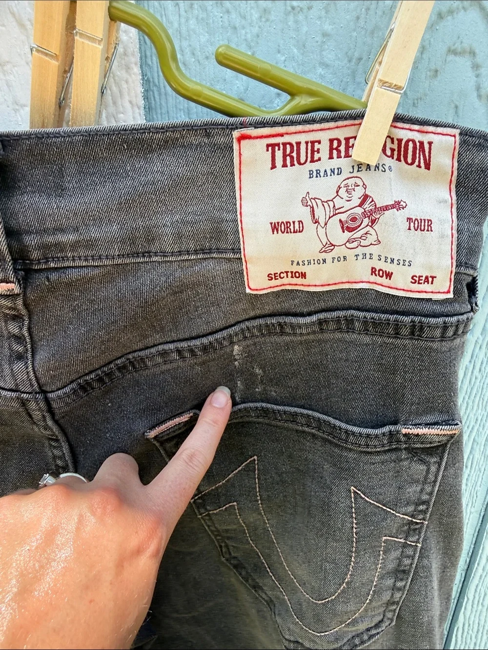 True Religion Men's Skinny Jeans in Washed Black